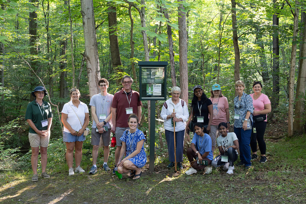 Group photo in forest.